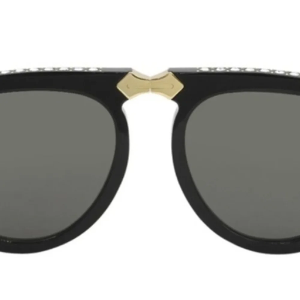Gucci Black & Gold Oversized Aviator Sunglasses - Picture 2 of 6